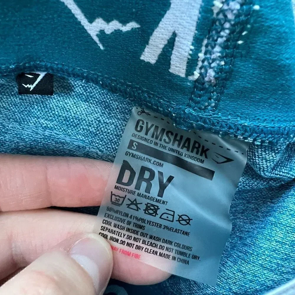 Gymshark Flex Seamless Leggings Workout Tights Heathered Blue Teal size S